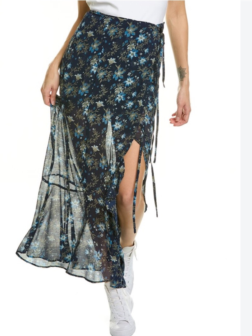 Free People Femme Edge Floral Maxi Skirt